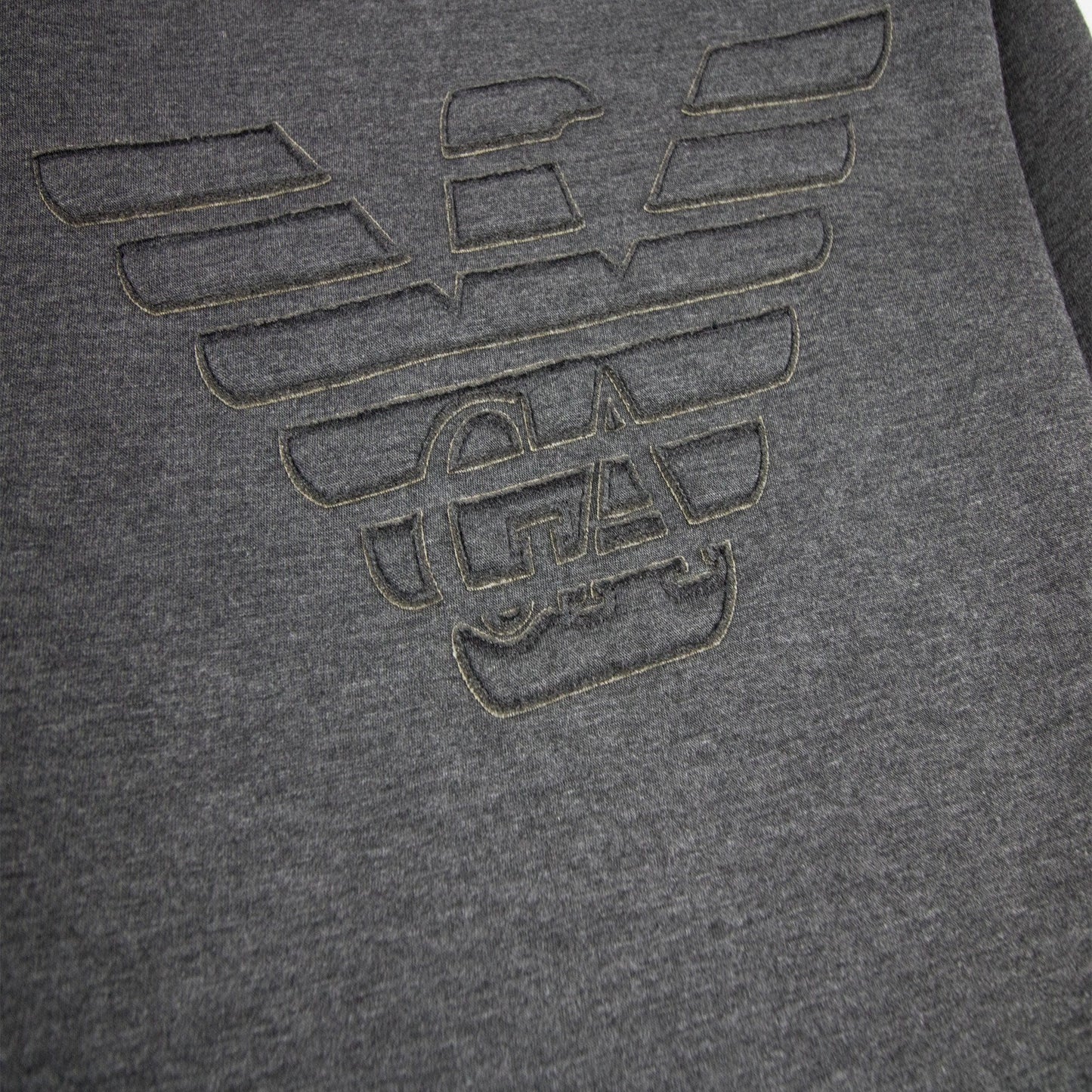 Emporio Armani Embossed Logo Cotton Sweatshirt Dark Grey