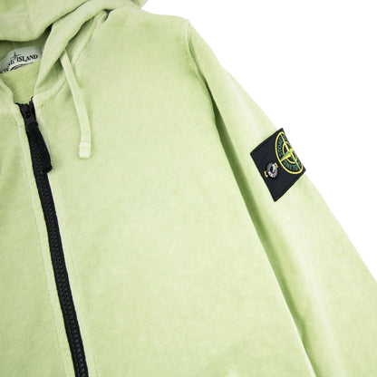 Stone Island Light Fleece Zip Up Sweatshirt Light Green V0151