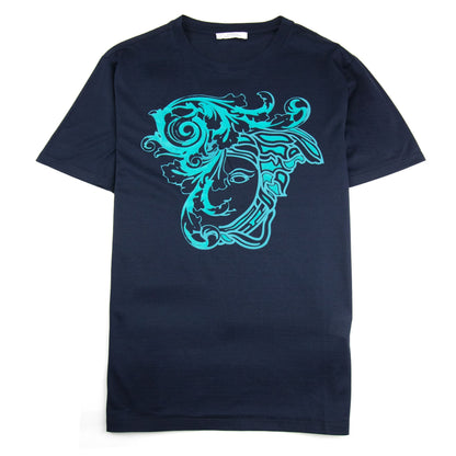 Versace Collection Suede Medusa Head T-shirt Navy