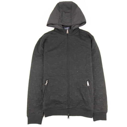 Armani Jeans Embossed Hoody Jacket Black