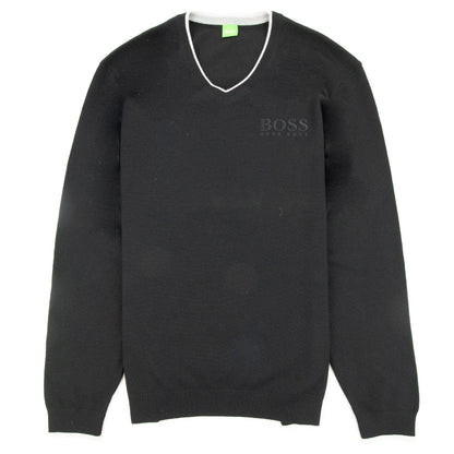 Hugo Boss V Neck Knitted Sweatshirt Black