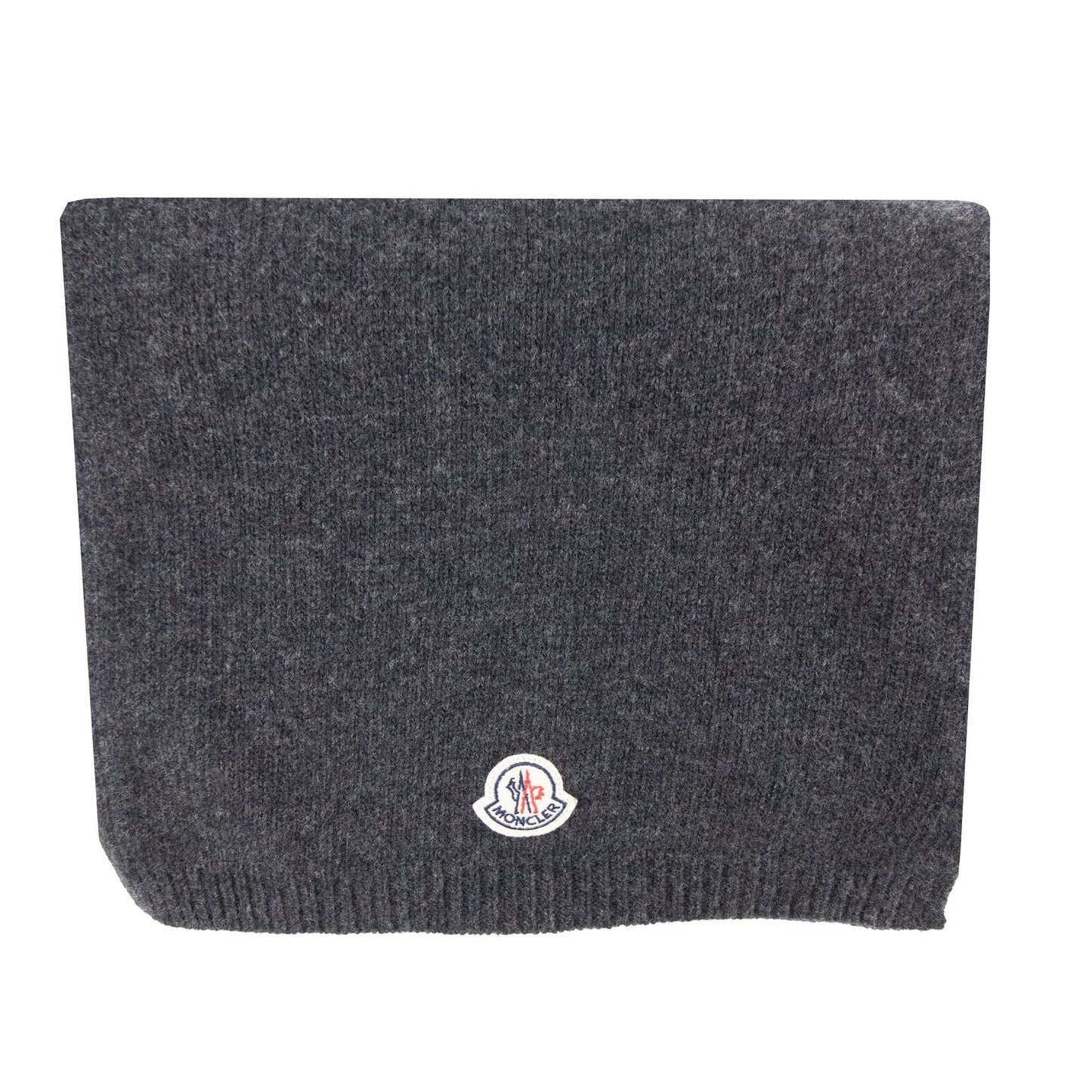 Moncler Front Logo Patch Scarf Dark Grey 989