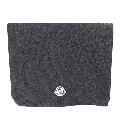 Moncler Front Logo Patch Scarf Dark Grey 989