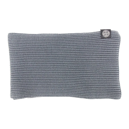 Stone Island Ribbed Wool Patch Logo Scarf Charcoal V0067