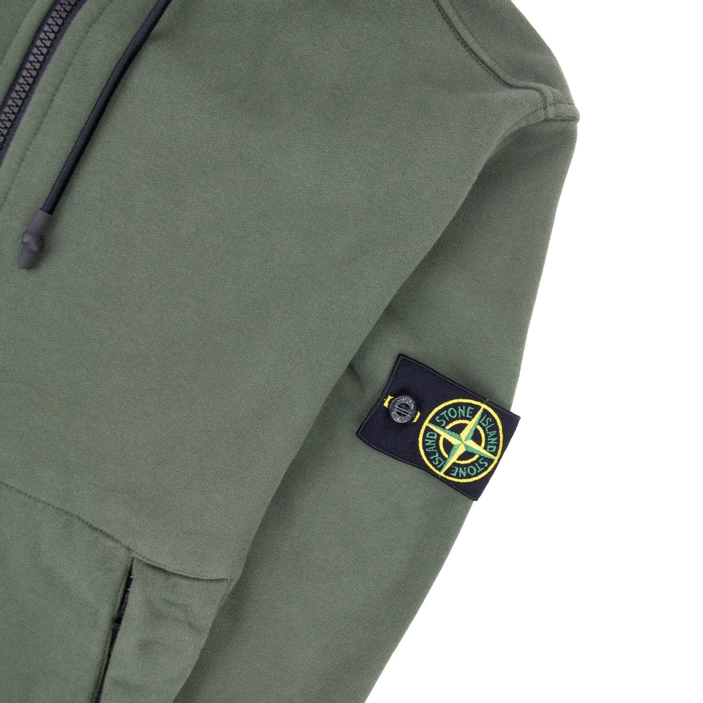 Stone Island 61420 Hooded Zip Up Sweatshirt Khaki V0059