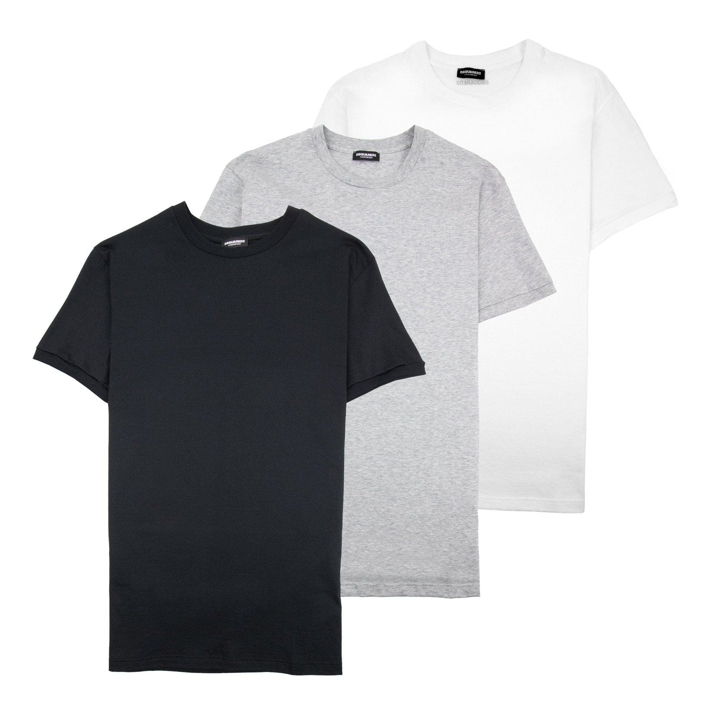 Dsquared2 3 Pack Back Logo T Shirt Black, White, Grey