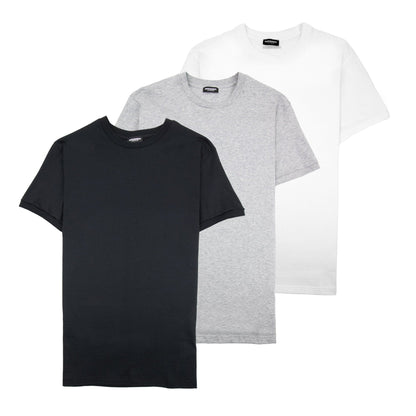 Dsquared2 3 Pack Back Logo T Shirt Black, White, Grey