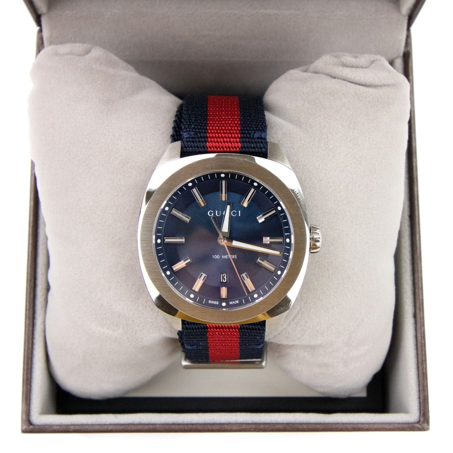 Gucci Band Watch GG2570 41mm Mens Watch Red/Blue