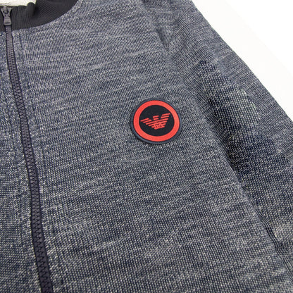 Emporio Armani Emboriodered Logo Funnel Neck Blue Marl SA30