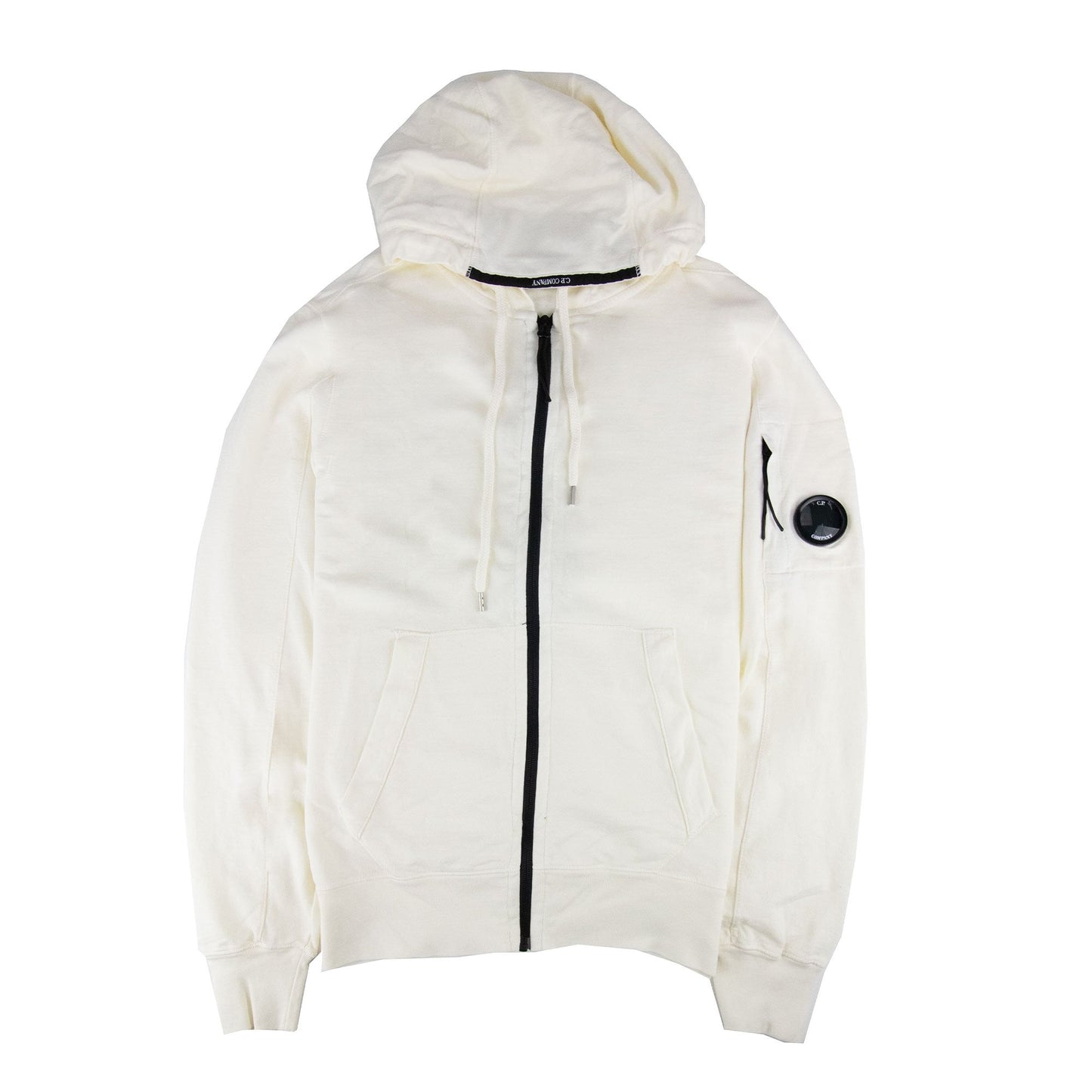 Cp Company Arm Lens Open Zip Hoody White 103