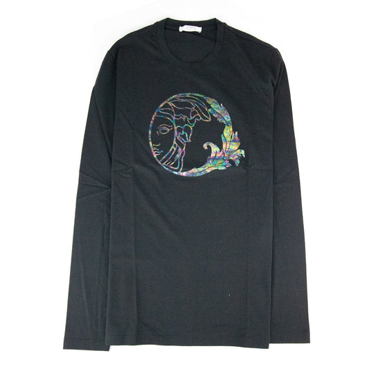 Versace Collection Reflective Medusa Logo L/s T Shirt Black SA30