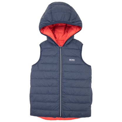 Hugo Boss Kids Small Logo Reversible Gillet Navy/red