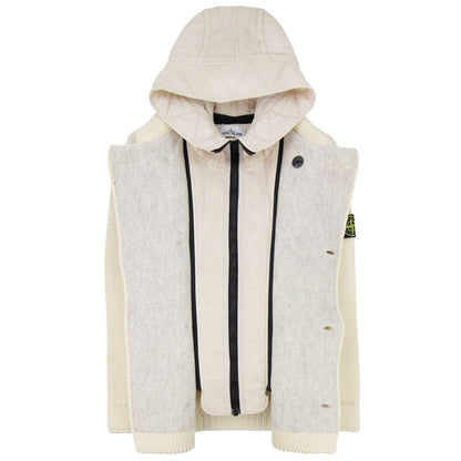 Stone Island Double Breasted Knitted Cardigan Butter V0035