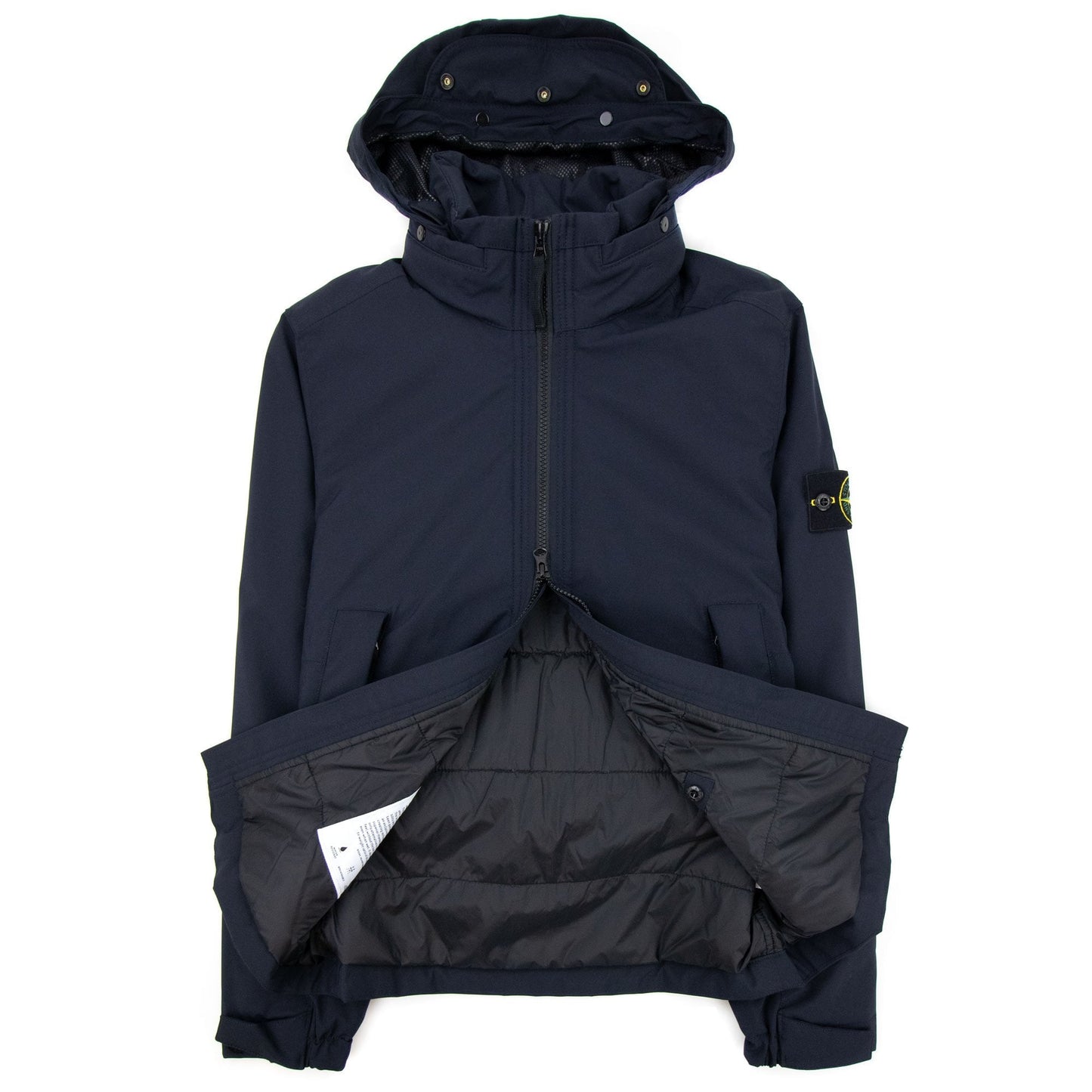 Stone Island Logo Patch Detail Soft Shell Jacket Navy V0020