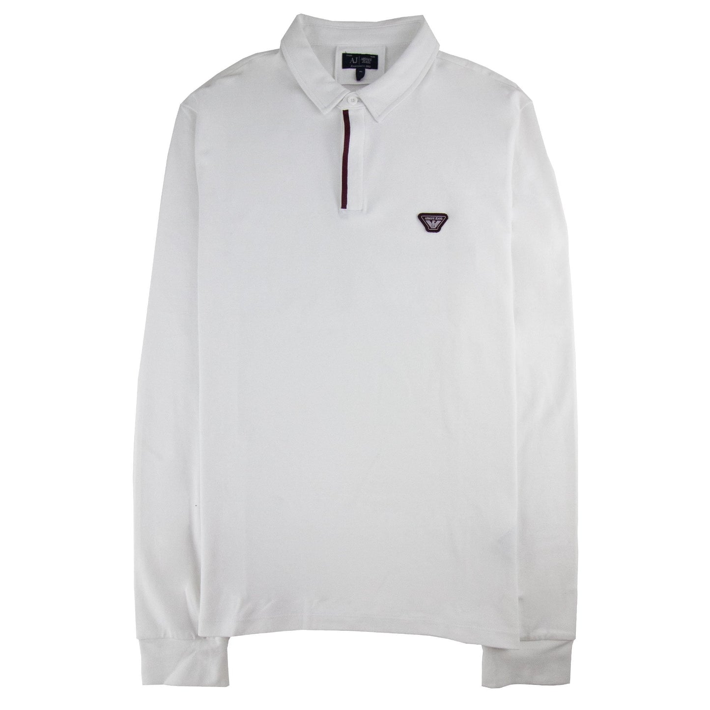 Armani Jeans Eagle Logo L/s Polo White