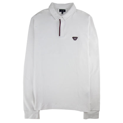 Armani Jeans Eagle Logo L/s Polo White