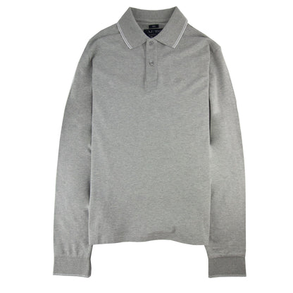Armani Jeans Aj Embossed Logo L/s Polo Light Grey