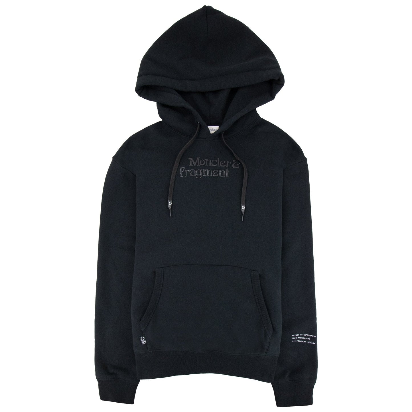 Moncler Embroidered Fragment Logo Hoodied Sweatshirt Black 999