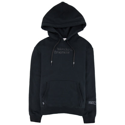 Moncler Embroidered Fragment Logo Hoodied Sweatshirt Black 999
