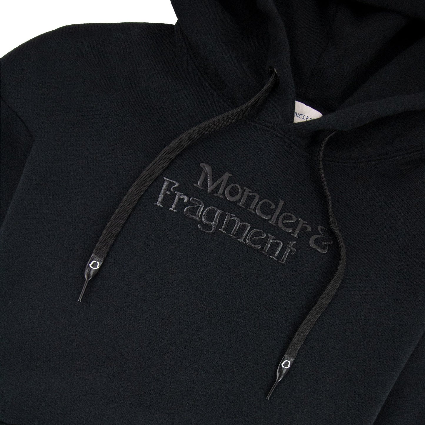 Moncler Embroidered Fragment Logo Hoodied Sweatshirt Black 999