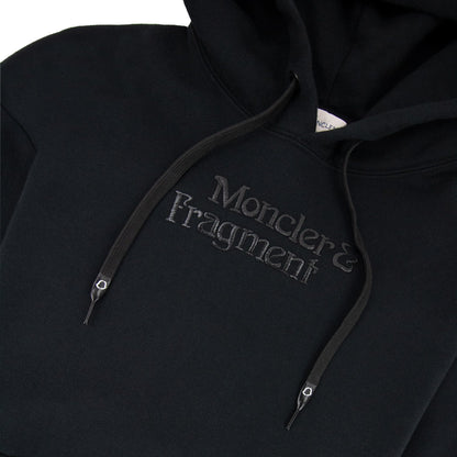 Moncler Embroidered Fragment Logo Hoodied Sweatshirt Black 999