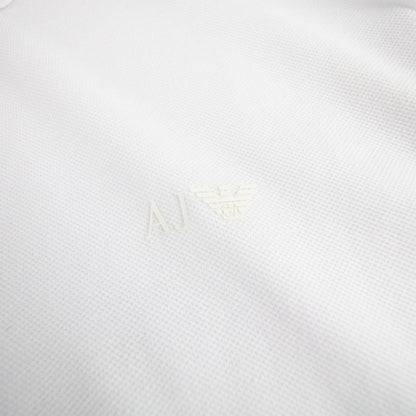 Armani Jeans Rubber Logo Short Sleeve Polo White