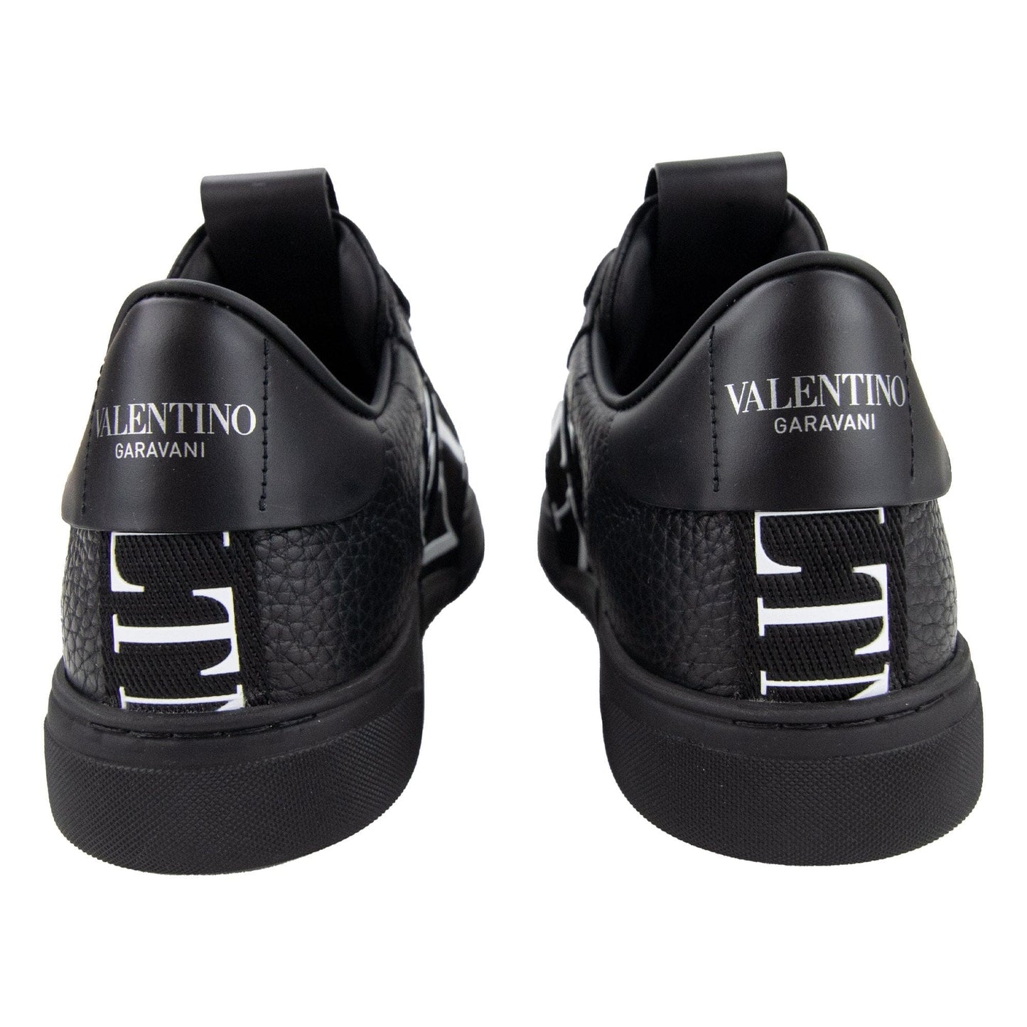 Valentino VLTN Logo Embellished Leather Trainers Nero
