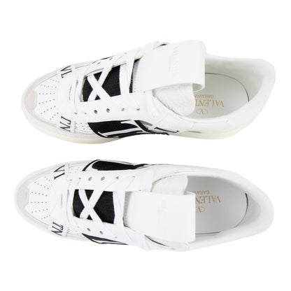 Valentino VLTN Logo Embellished Leather Trainers Bianco
