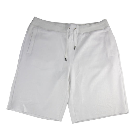 Versace Jeans Neoprene Scuba Metal Logo Shorts White
