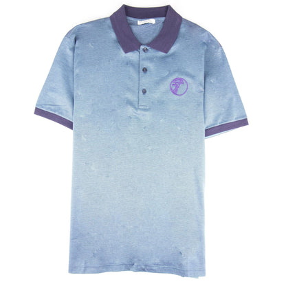 Versace Collection Embroidered Medusa Logo S/s Polo Marin Blue