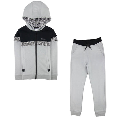 Hugo Boss J28 Zip Up Classic Tracksuit Grey/black