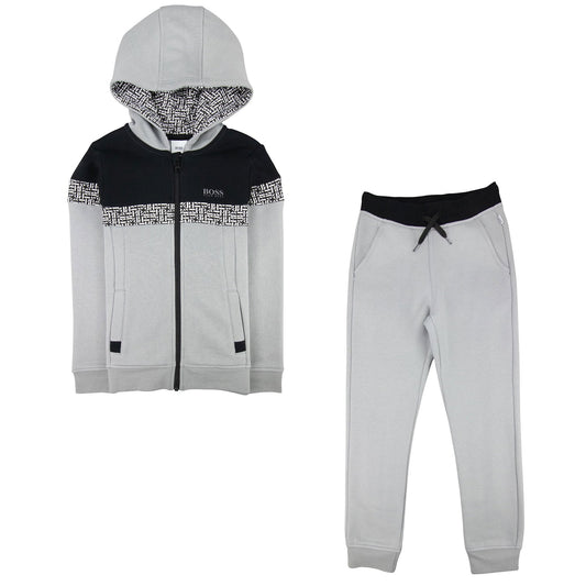 Hugo Boss J28 Zip Up Classic Tracksuit Grey/black