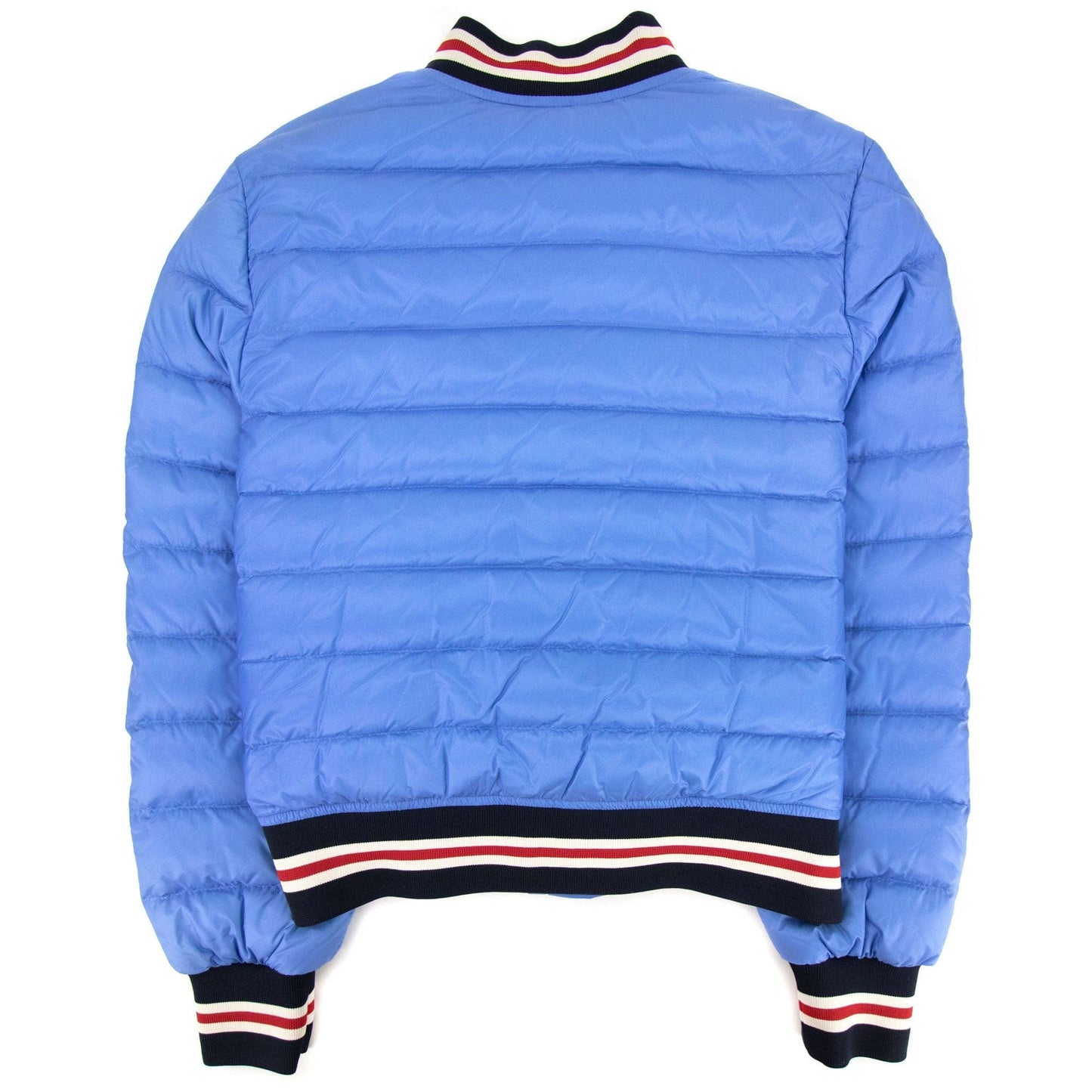 Moncler Junior Corbiac Embossed Logo Bomber Jacket Light Blue