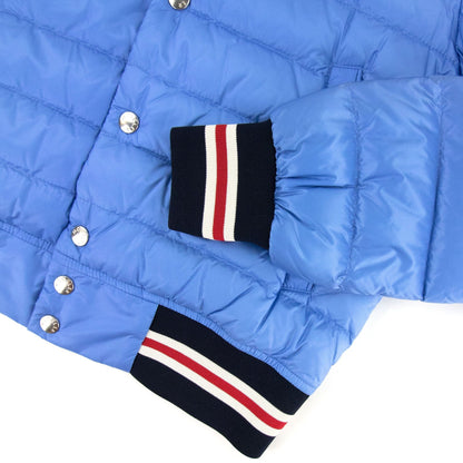 Moncler Junior Corbiac Embossed Logo Bomber Jacket Light Blue