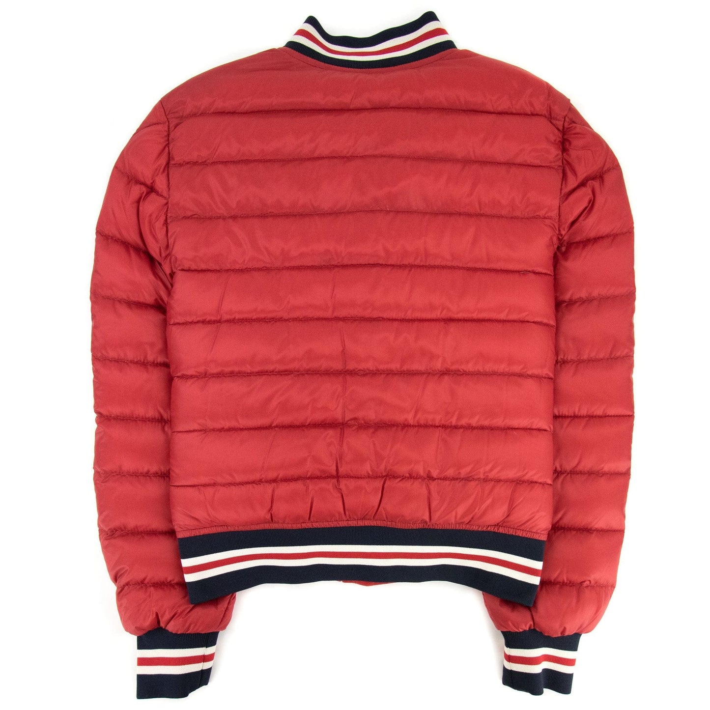 Moncler Junior Corbiac Embossed Logo Bomber Jacket Red