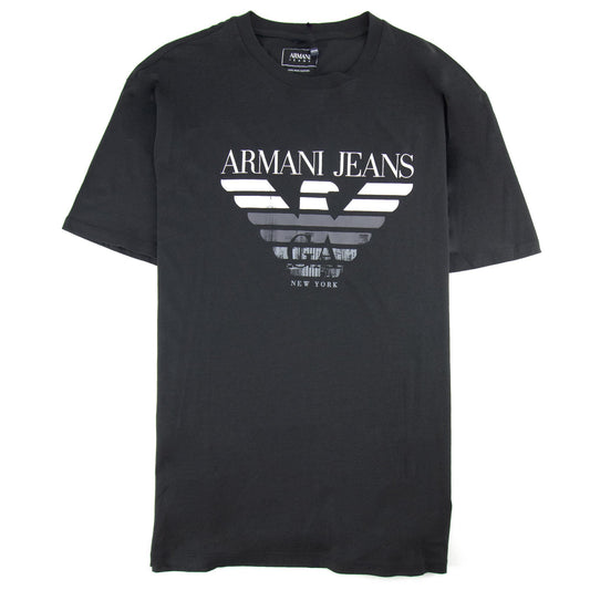 Armani Jeans Eagle Logo New York T Shirt Black