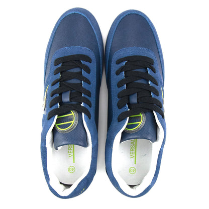 Versace Jeans Vj Logo Casual Sport Trainers Navy Blue