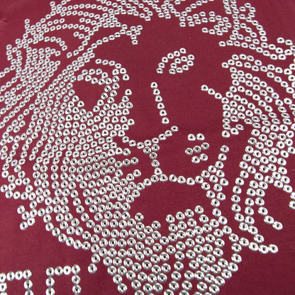 Versace Versus Lion Stud Head Logo T Shirt Burgundy
