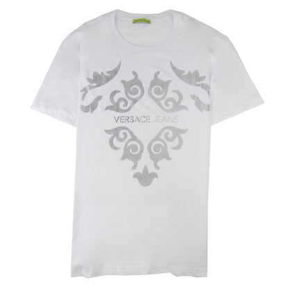 Versace Jeans Foil Printed Logo T Shirt White