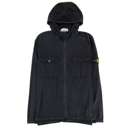 Stone Island Zip Hoodied Sweatshirt Black V0129
