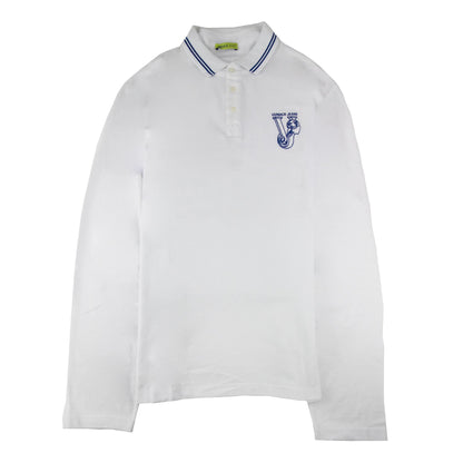 Versace Jeans Embroidered Logo L/s Polo White