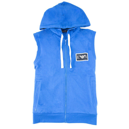 Emporio Armani Ea Sleevless Hooded Sweater Blue
