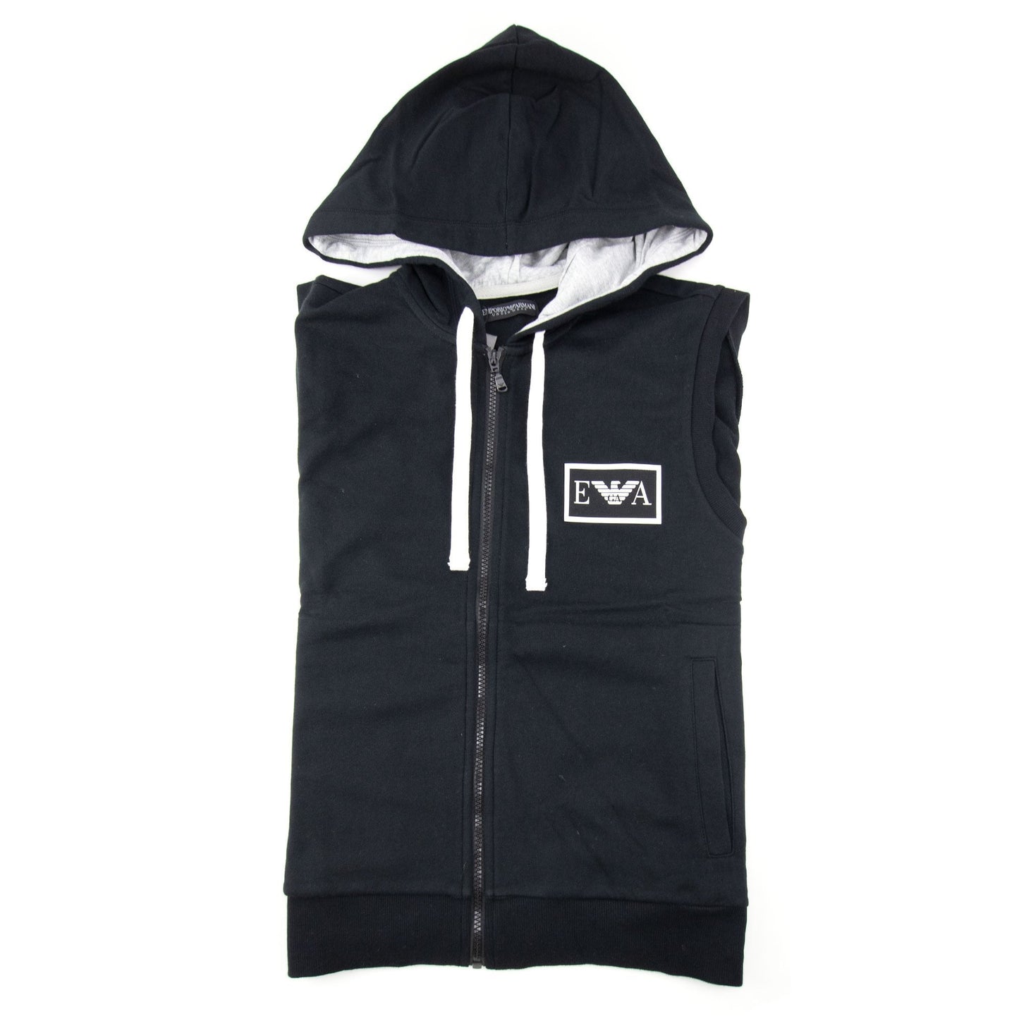 Emporio Armani Ea Sleevless Hooded Sweater Black