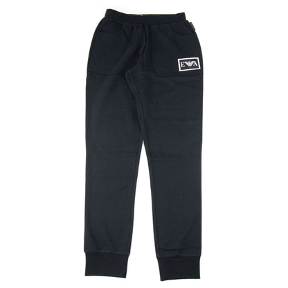 Emporio Armani Rubber Box Logo Trackpants Black