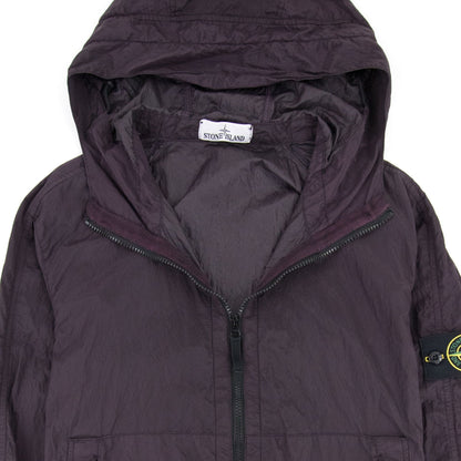 Stone Island Nylon Zip Up Jacket Burgundy V0012