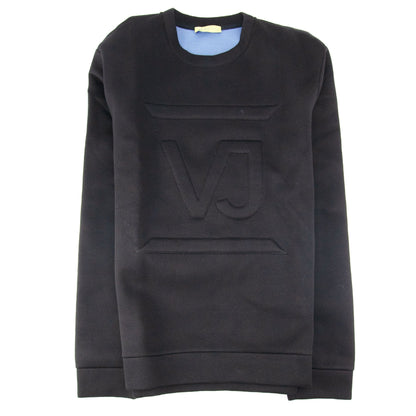 Versace Jeans Embossed Logo Double Jersey Sweatshirt Black