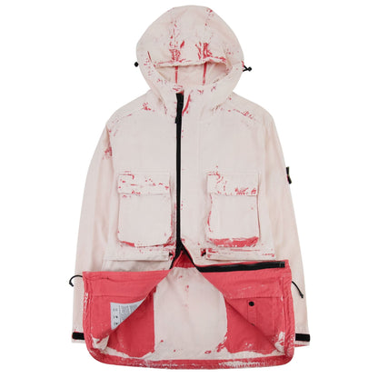 Stone Island Hand Corrosion On Raso Jacket Pink