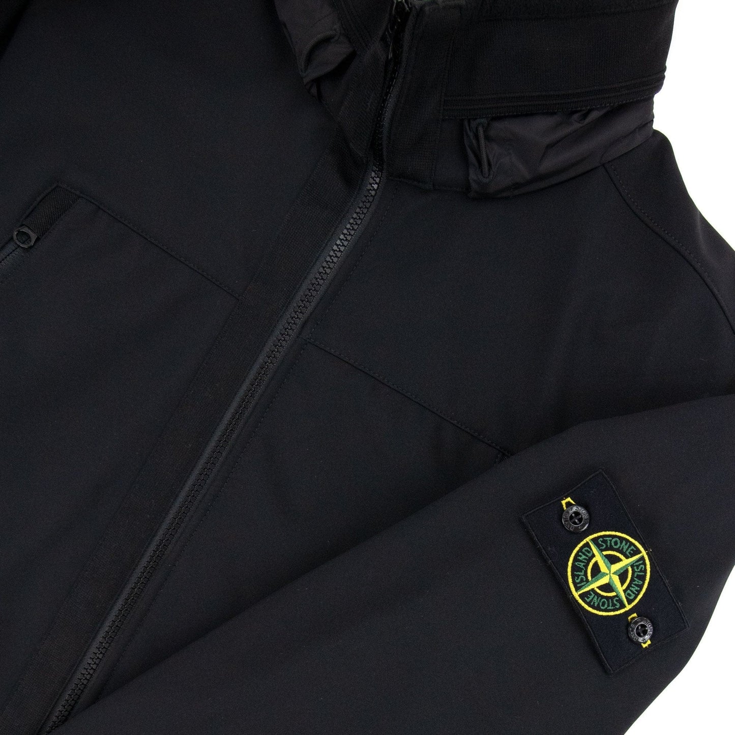 Stone Island Soft Shell-r Hooded Jacket Black