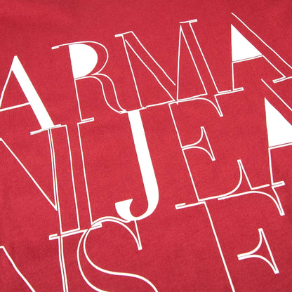 Armani Jeans 1981 Logo Print T Shirt Rosso Red