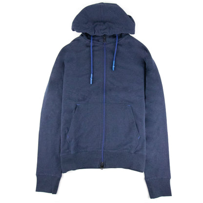 Armani Jeans Contrast Colour Zip Up Hoodie Blue